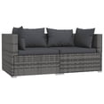 thumbnail image 2 of Casafoyer 2-Seater Sofa with Cushions Gray Poly Rattan, 2 of 3