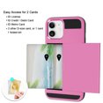thumbnail image 7 of Goldcherry for iPhone 12 Mini Case,iPhone 12 Pro Max 5.4" Wallet Card Holder Sliding Cover Credit Card Slot ID Pocket Dual Layer Hybrid Protective for Apple iPhone 12 Mini 5.4 Inch(Pink), 7 of 7