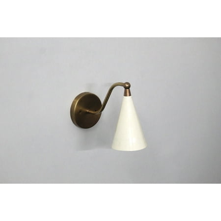 

Modern Style Mid Century Raw Brass Wall Lamp Luminaire Shinny White