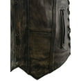 thumbnail image 5 of Milwaukee Leather MLM3540 Men's Roulette Distressed Brown 10 Pocket Motorcycle Leather Vest Small, 5 of 9