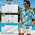 thumbnail image 5 of Jeiento Matching Hawaiian Outfits for Couples Mens Button Down Shirt Womens Hawaiian Dresses Plumeria Couple Matching Outfits Loose Fit Tiered Tank Dresses, Blue, 5 of 6