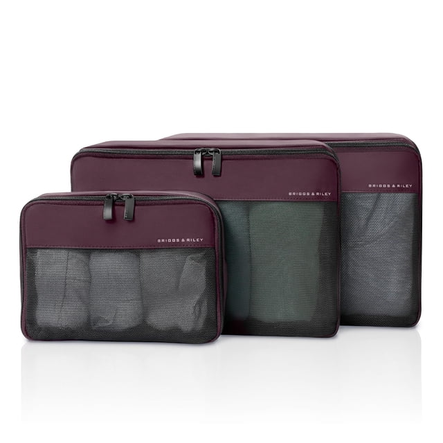 Set de Cubos de Empaque Briggs & Riley 3 Piezas Ciruela Compresor
