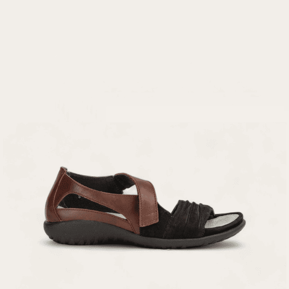 NAOT Papaki - Koru Trans, Color: Blk Velvet Nubuck/Cinnamon Lth, Size: 37 (11125-NAD-37)