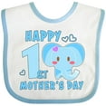 thumbnail image 3 of Inktastic Happy First Mothers Day with Elephant Boys or Girls Baby Bib, 3 of 4