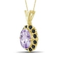 thumbnail image 2 of JewelersClub Silver Necklaces for Women –Silver Necklace for Women 14K Gold Plated Silver – Pink Amethyst Necklace Centerpiece, Black Diamond Accents – Hypoallergenic Pendant, 2 of 4