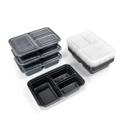 Mainstays 30-Piece Meal Prep Food Containers with 3 Compartments, BPA-Free