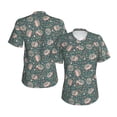 thumbnail image 3 of Yiaed Hedgehogs and Flowers Print Women's T Shirt V-Neck Short Sleeve Shirt Casual Breathable Tee Summer Tops-, 3 of 5