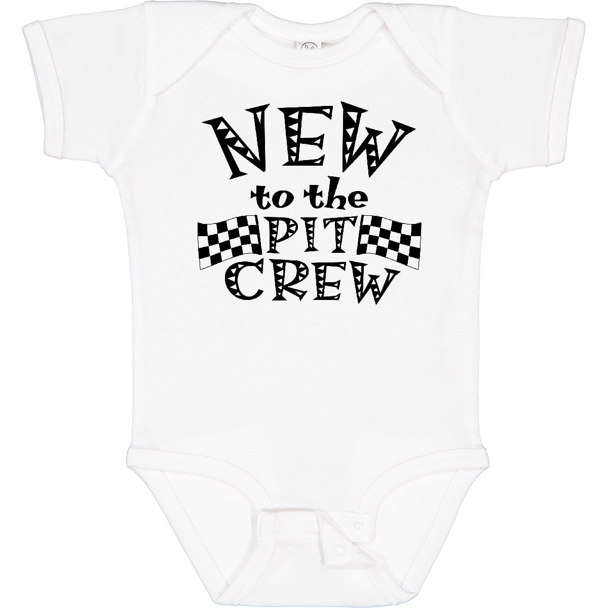 Inktastic New to the Pit Crew Racing Flags Boys or Girls Baby Bodysuit