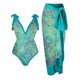 thumbnail image 2 of Augper Women's Summer French Vintage Printed Swimwear Open Back Sexy Skirt Women's Hot Spring Resort Beach Skirt Two Piece Swimwear, 2 of 6