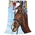 thumbnail image 2 of Pofeuu Christmas Horse Print Ultra-Soft Micro Fleece Blanket,for Bed Or Sofa,All Season Throw Blankets Flannel Blanket-60"x50", 2 of 7