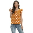 thumbnail image 2 of WBQ Women's Polka Dot Ruffle Sleeveless T Shirt Summer Casual Crewneck Tee Tank Tops Shirts, S-3XL, 2 of 6