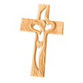 thumbnail image 3 of Cruz de madera tallada sagrada con corazones huecos entrelazados Cruz de mesa para sobremesa Blanco estándar, 3 of 9