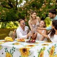 thumbnail image 6 of Sunflower Table Cloth Rectangle Table 60"x84", Summer Tablecloth Waterproof Outdoor Tablecloth Wrinkle-Free Table Cloth, Stain Resistant Dining Table Cover for Party Pinic Camping, 6 of 6