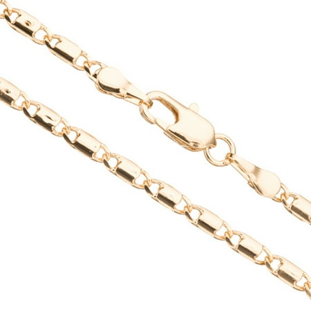Gold Lock Chain Necklace With Lobster Claw Clasp 20Inch 14K Gold Finished Brass 3mm Chain Width Sold per pkg of 1pcs
