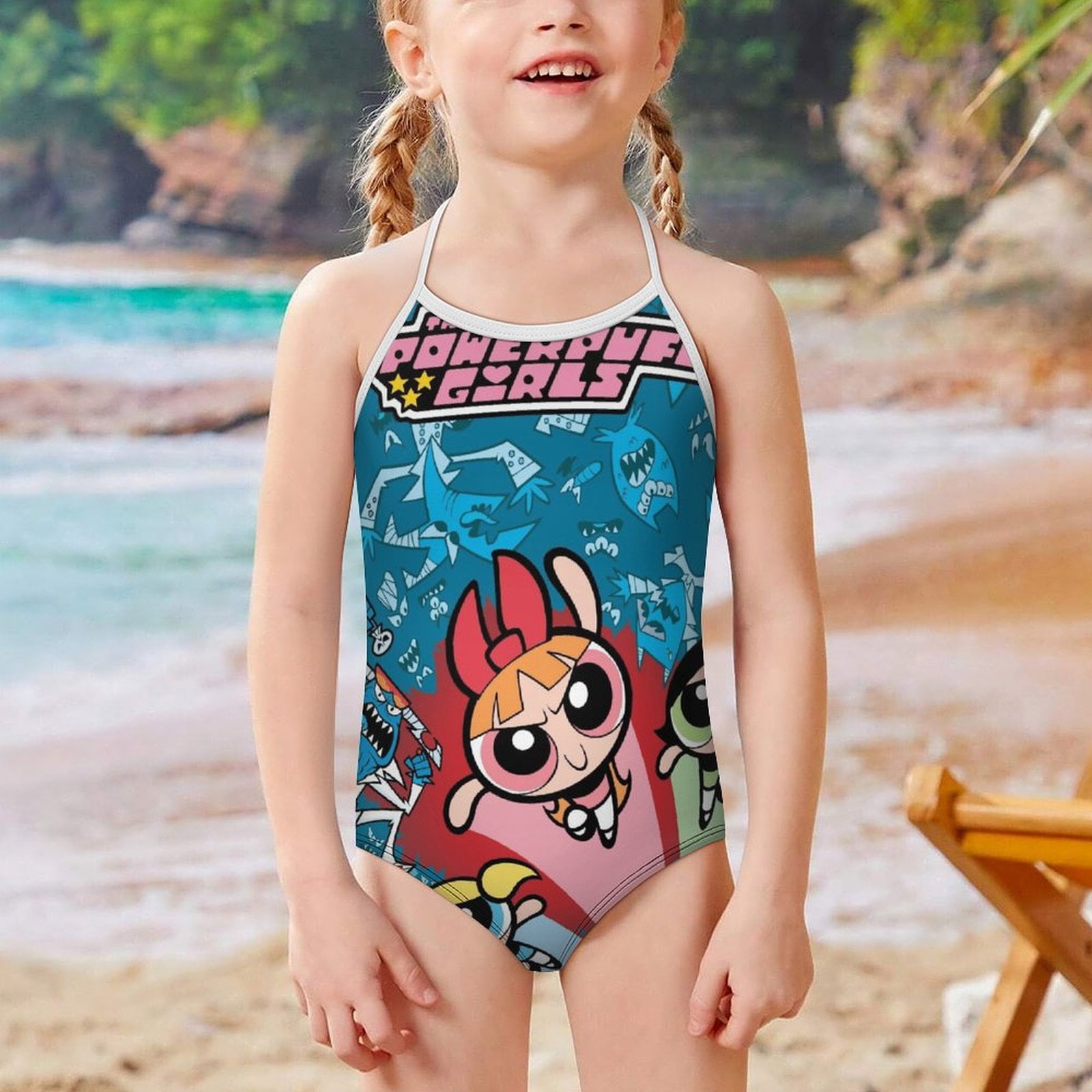 Superpower Girls Costume Swimsuits One Piece Swimwear Toddler