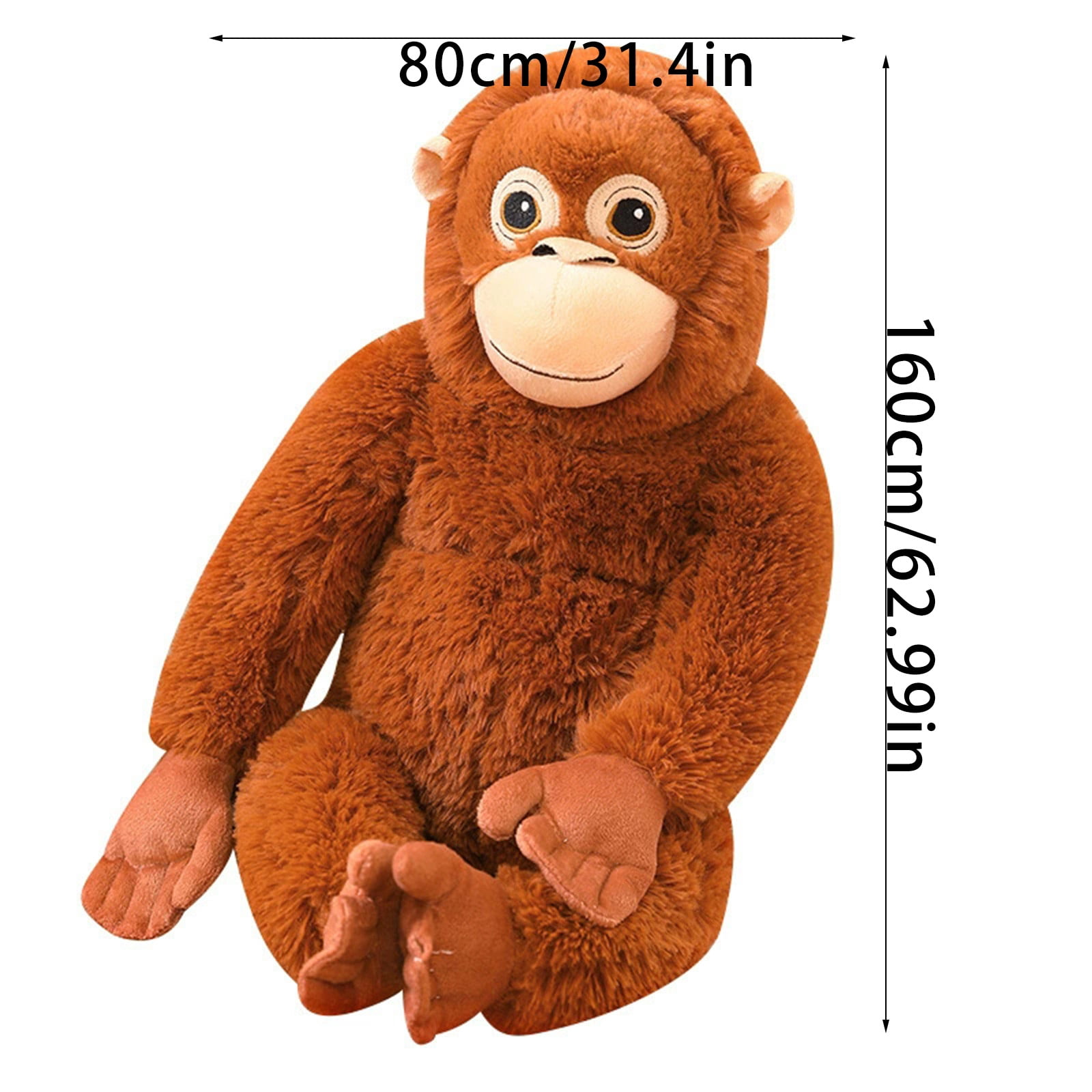 Weighted Monkey Plush Toys, 160cm Large Monkey Soft Toys Stuffed Animals, Cute Plushies with Plush Material, Washable & Safe, Realistic Soft Cuddly Monkey Toy