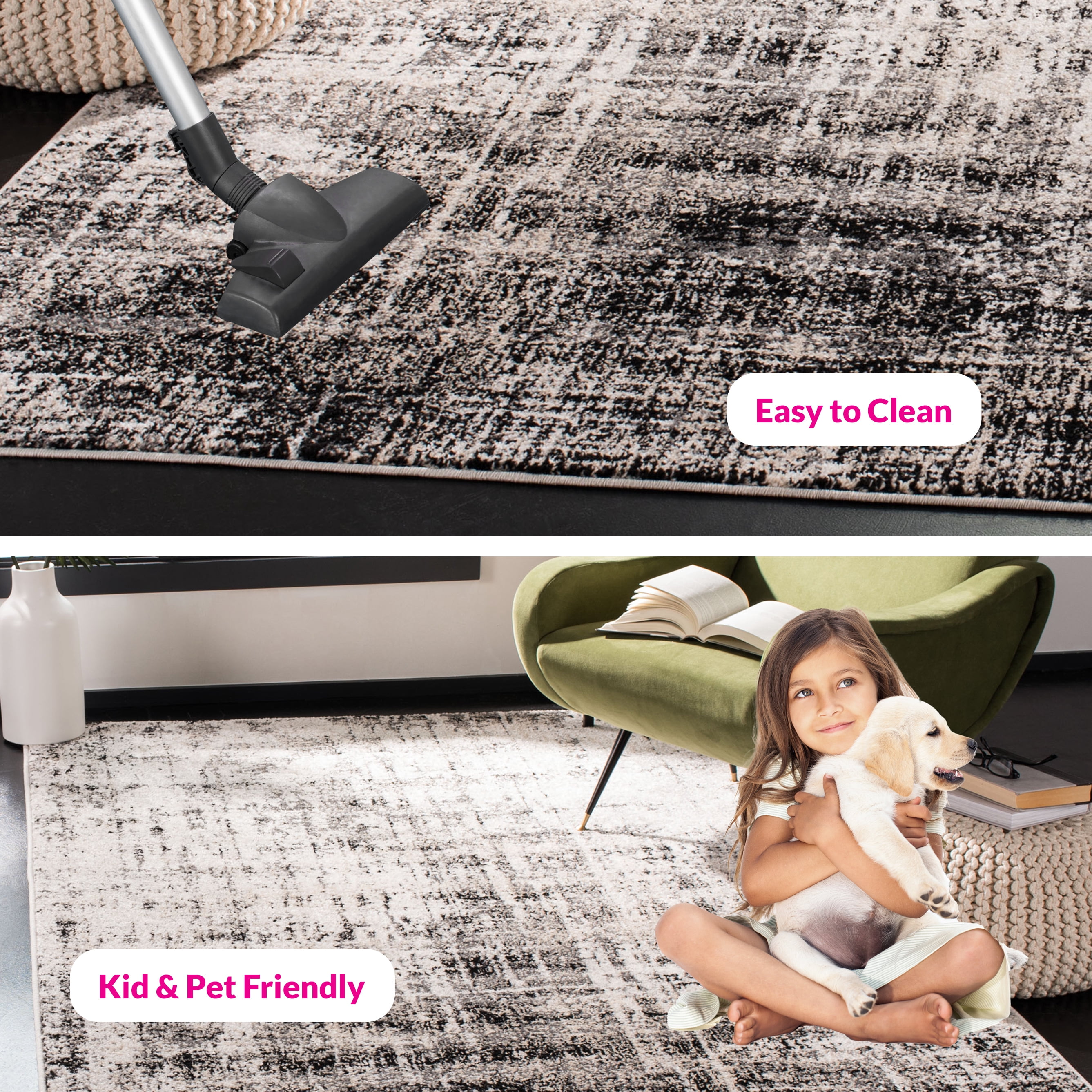 Safavieh Adirondack Boniface Distressed Area Rug, Silver/Black, 11' x 15'