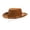 Brown, variant on Washed Denim Cowboy Hat with Adjustable Chin Strap Durable Western Wide Brim Sun Cap for Outdoor Activities Red