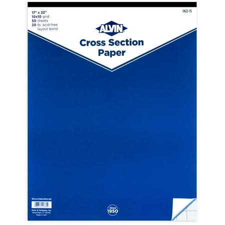(Price/PD)Alvin 1422-15 Cross Section Paper 10" x 10" Grid 50-Sheet Pad 17" x 22"