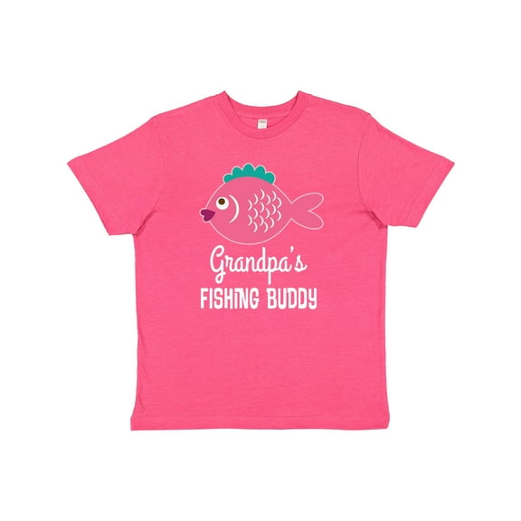 Inktastic Grandpa Fishing Buddy Girls Fish Youth T-Shirt