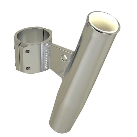 Aluminum Vertical Clamp-On Rod Holder - Polished Silver - 1.90 in. OD - Durable Design