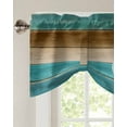 thumbnail image 3 of Tie Up Valance Curtain for Kitchen, Nautical Anchor on Wood Board Rod Pocket Short Curtains Adjustable Tie-Up Shade Valances, Farm Teal Brown Wood Window Treatment for Bathroom Living Room Bedroom, 3 of 7