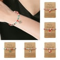 thumbnail image 2 of Zeranth Christmas Charm Bracelet with Card,Santa Snowflake Sock Charm Colorful Handmade Bead Stacked Bracelet Jewelry Kids Xmas Gift, 2 of 7