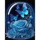 thumbnail image 1 of Cuadros Decorativos 5D bricolaje ronda completa taladro diamante pintura rosa mariposa Kit decoración del hogar (NH3103) Wdftyju de costura negro 4 estilos, 1 of 9