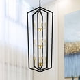 thumbnail image 2 of ACE-LIGHTS,12-Light Farmhouse Ceiling Hanging Light(Bulbs Not Included),Vintage Cage Light Fixture,Height Adjustable Chandeliers for Dining Room,Living Room,Hallway,Foyer,Entryway(Golden), 2 of 11