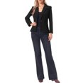 thumbnail image 2 of INSPIRE CHIC Corduroy Blazer for Women's Notched Lapel Long Sleeve Casual One Button Jacket with Pockets XS Black, 2 of 6
