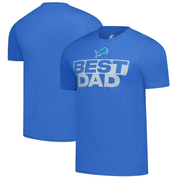 Men's Blue Detroit Lions Best Dad Father's Day T-Shirt
