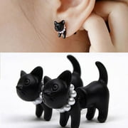 HOZXCLLE Three-dimensional Small Animal Cat Personalized Pierced Earrings