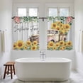 thumbnail image 4 of Sunflowers Trucks Kitchen Curtains 54 Inch Length, Spring Farmhouse Eucalyptus Gray Wooden Tiers Curtains for Bathroom Bedroom Cafe, Light Filtering Small Window Treatment Drapes 2 Panels 42"Wx54"L, 4 of 8