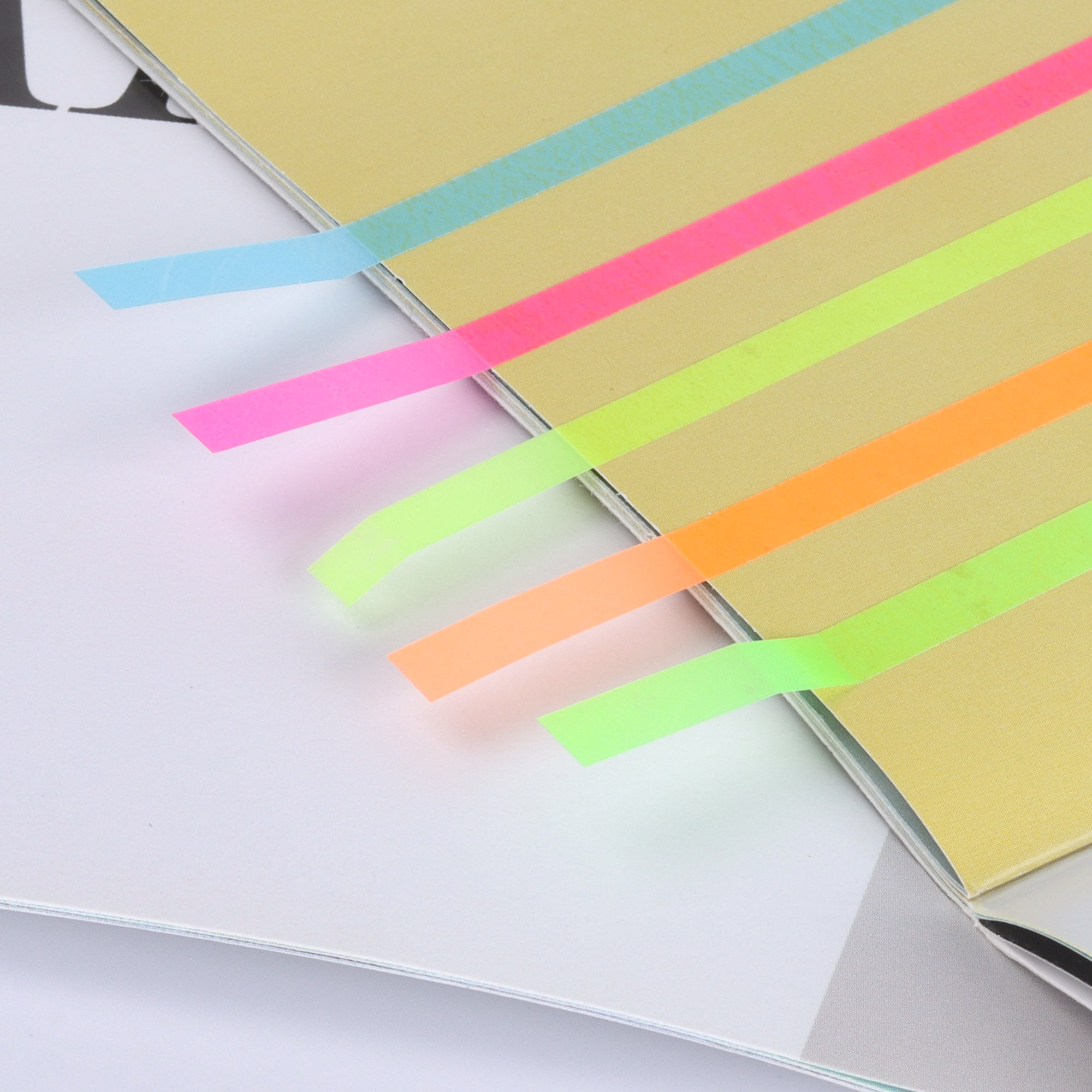 Pen + Gear Transparent Sticky Highlights, 0.2x5.5 Inch, Assorted Colors, 9 Pads