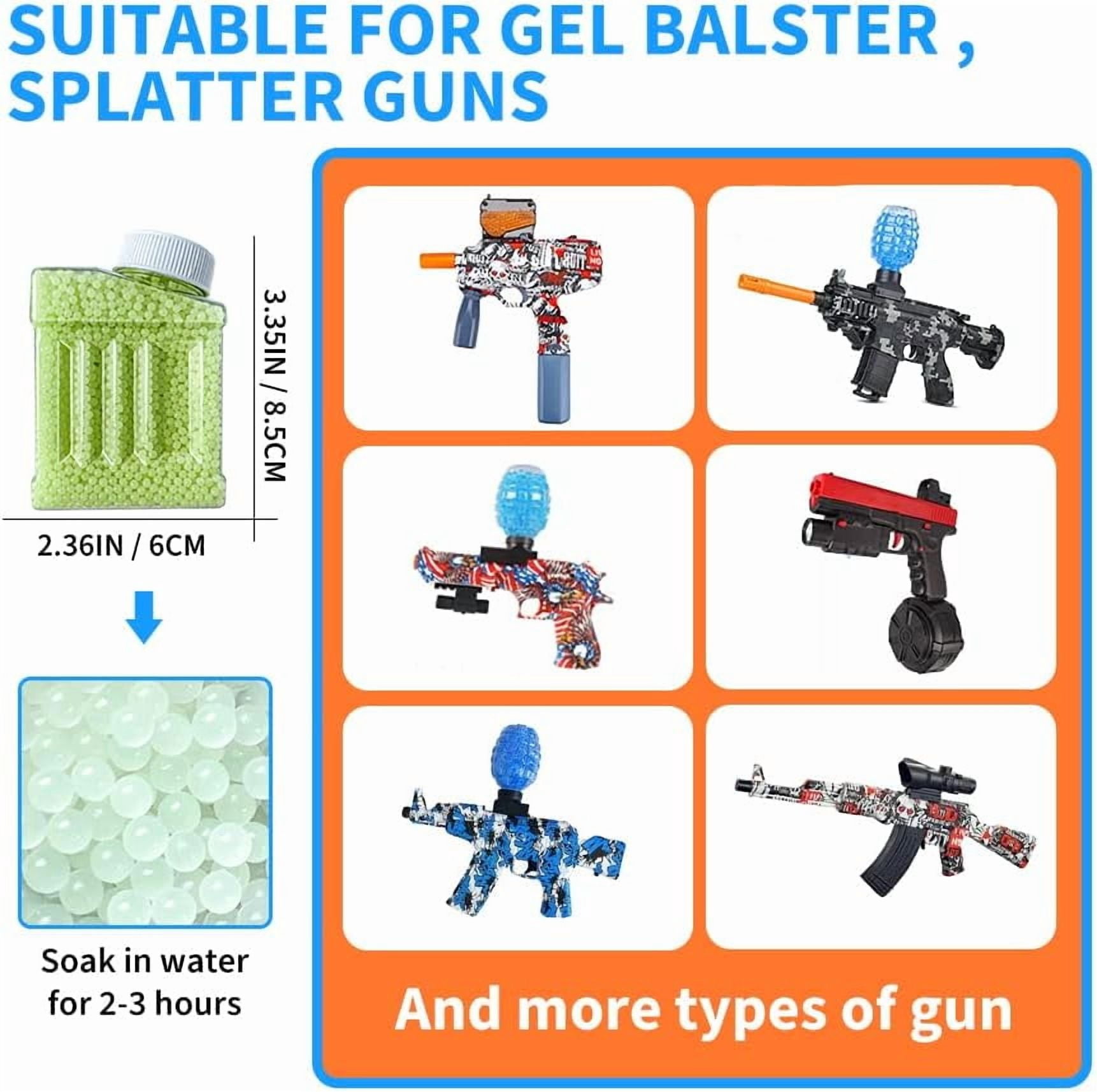 Gel Ball Blaster Ammo Glow in The Dark, Splatter Ball Gun Refill Ammo,1 Bottle, 16000pcs Luminous Gel Balls, 7-8mm Water Beads, Compatible for Orby Gun, for Ages 14+