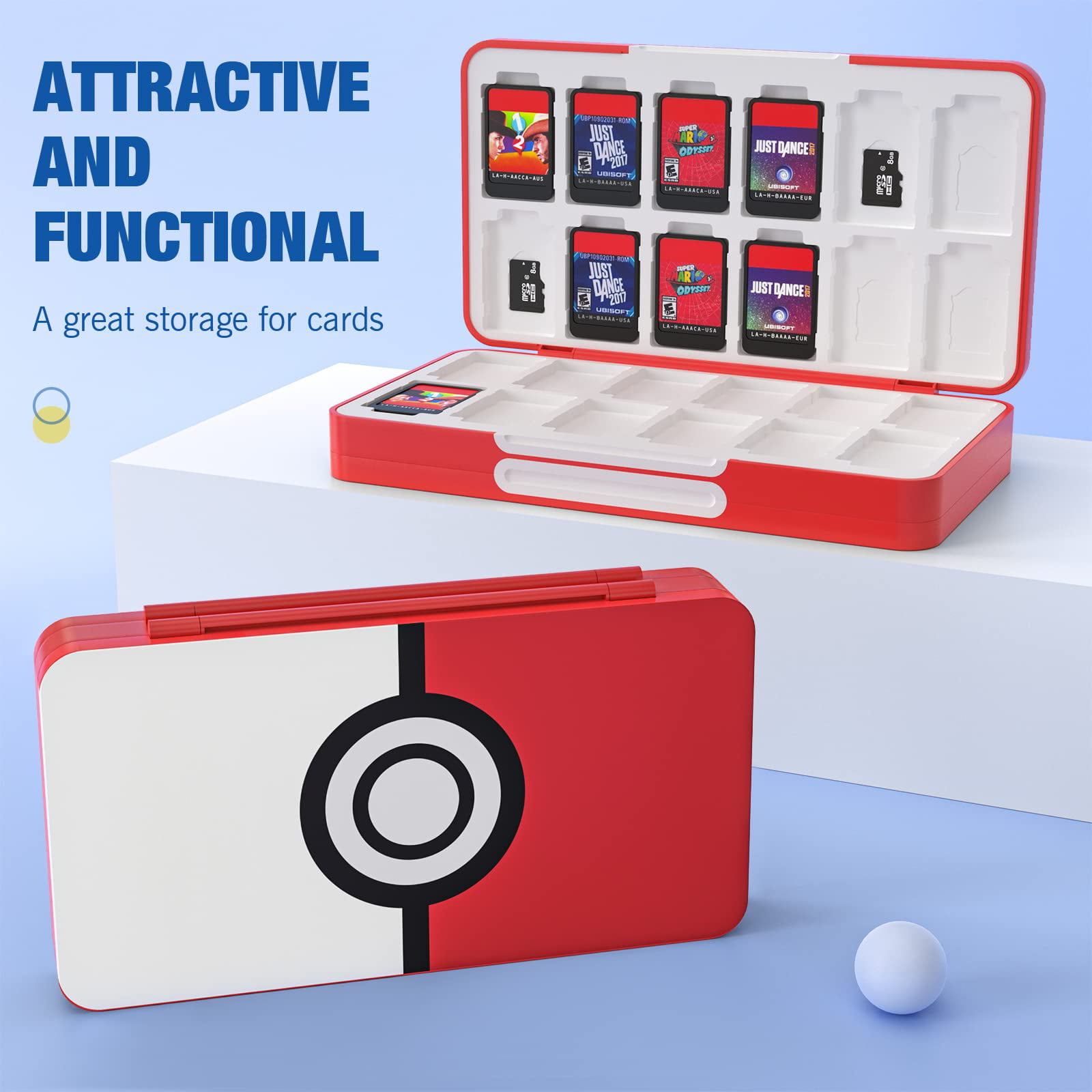  MoKo 16 Game Card Case (2 Pack) for Switch/Switch Lite/Switch  OLED, Switch Games Holder case for SD Card&Switch Game Card, Portable Game  Card Holder Cartridge Storage Box, (Orange Dog & Pink