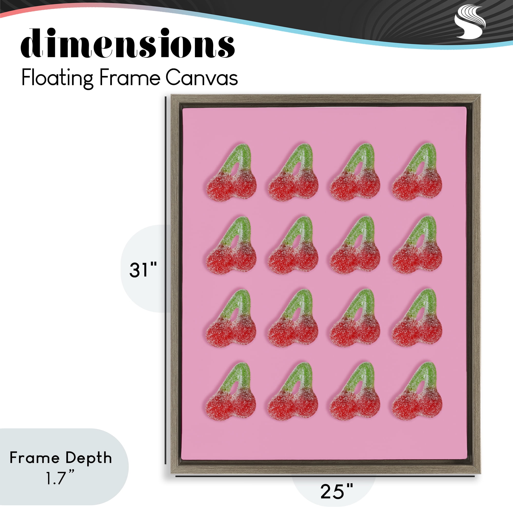 Stupell Industries Cherry Candy Pattern Brown Framed Floater Canvas Wall Art, design by LISH Creative