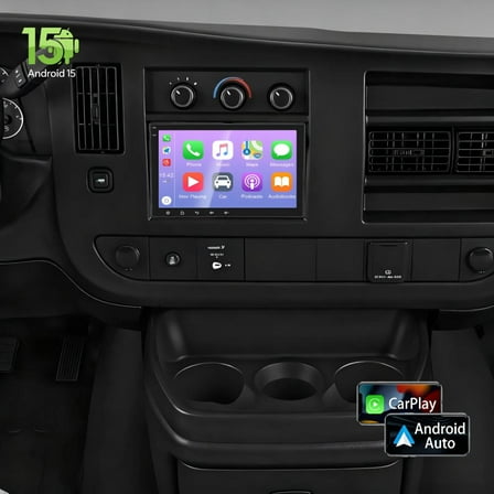 Molaner Android 15 Car Radio Stereo for Chevrolet Express 4500 2008-2024 8 inch Touch Screen Fit for Wireless CarPlay Andriod Auto, Bluetooth, GPS, SWC, WiFi, FM, 2 32G