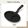thumbnail image 5 of 2-Cavity Egg Burger Frying Pan for Home Use, Nonstick Cookware with Locking Strainer Lid, Induction Compatible, Black Plastic Handle with Hanging Hole, Smooth Wooden Base, 5 of 5