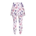 thumbnail image 5 of POLERO Women's Purple Pink Butterfly White Skirted Leggings Athletic Office Skirt with Leggings Fall Winter Yoga Tennis Skirt with Pockets Butt Lifting Full Length Running Lounge Pants, 5 of 7