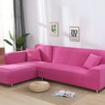 thumbnail image 5 of LAMIRO Solid Color Elastic Sofa Cover for L Shaped Sectional Corner Chaise Longue Sofa Stretch Couch Cover Slipcovers for Living Room, 5 of 7