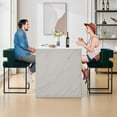 thumbnail image 2 of Sweiko Bar Stools Set of 2, Velvet Counter Height Bar Chairs, Square Open Backrest Kitchen Island Chairs, 26" Modern Bar stools with Black Iron Legs for Home Bar Pub, 2 of 8
