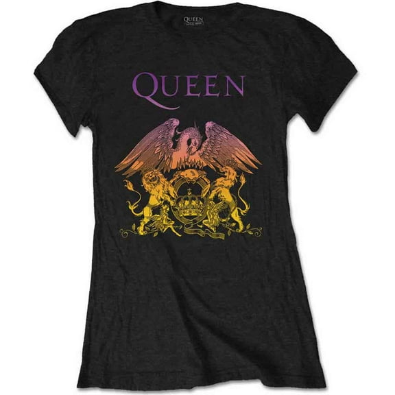 Queen Ladies T-Shirt: Gradient Crest (Small)