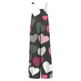 thumbnail image 3 of Fgvctg Valentine's Day Womens Overalls Wide Leg Pant Vintage Overall Love Heart Print Sleeveless Date Night Spaghetti Straps Jumpsuit Romper Bib Overalls Oversized Sprimg Pant With Pockets Gray L, 3 of 5