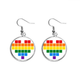thumbnail image 1 of Rainbow Small Box Heart LGBT Ear Dangle Silver Drop Earring Jewelry Woman, 1 of 3