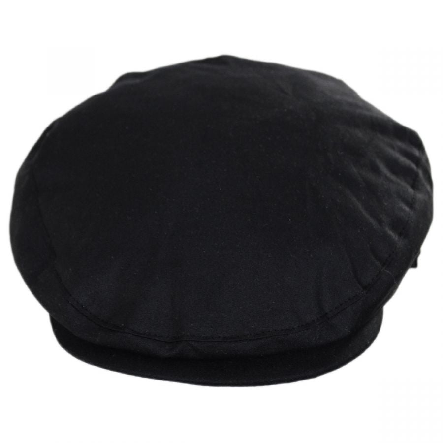 British Millerain Wax Cotton Ivy Cap - XXL - Black