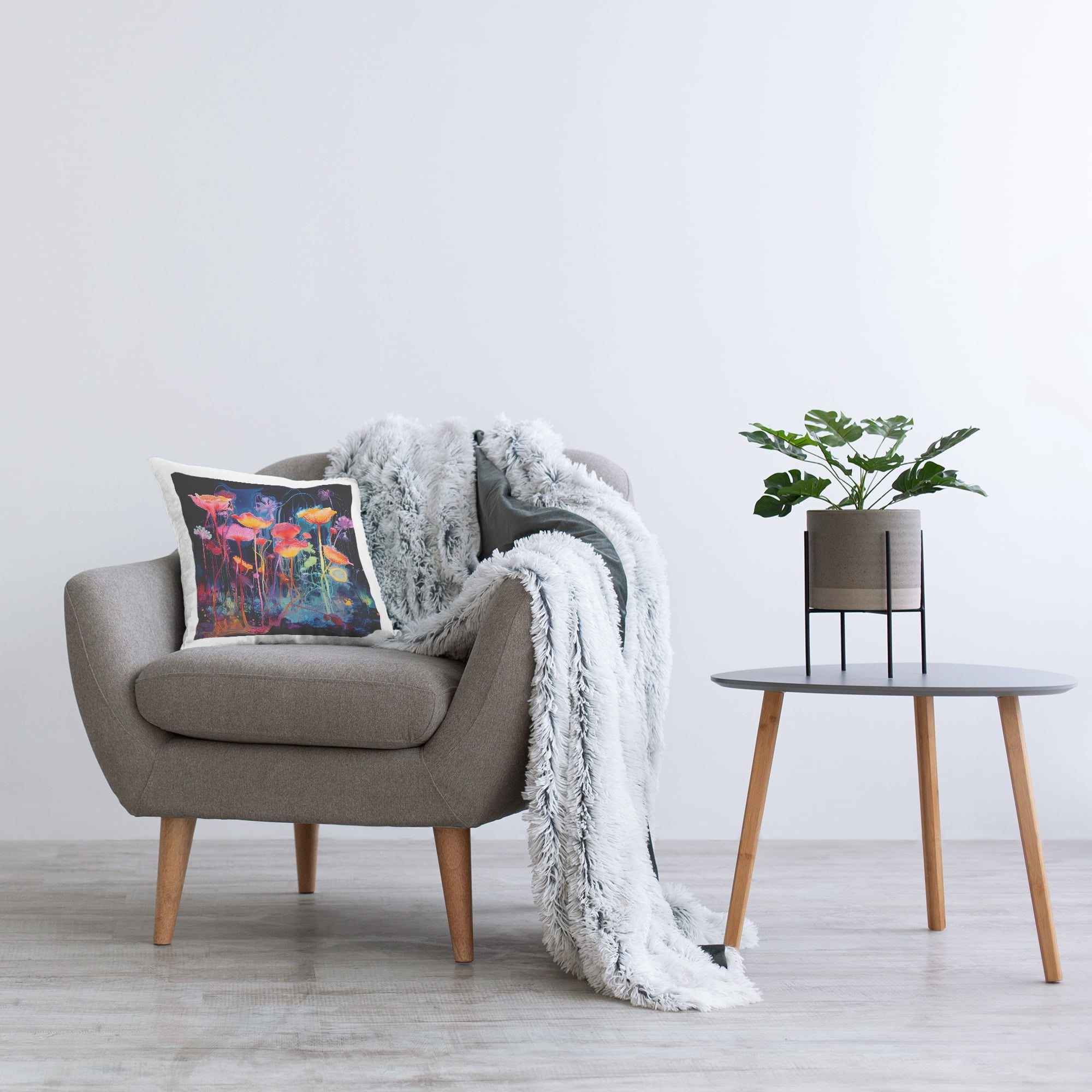 Stupell Industries Abstract Hued Blossoms Decorative Printed Throw Pillow Design by Nuk Nalandro.
