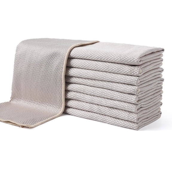 ERDOUY 10 Pcs 11.8"×15.75" Gray Brown Microfiber Cleaning Cloths, Lint-Free Streak-Free Cut-Edge Reusable Rags for Mirror, Glass & Home Daily Cleaning