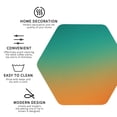 thumbnail image 3 of Honeii Orange To Teal Gradient1 Print Leather Coaster Set of 4, Ideal for Safeguarding Your Furniture from Drinks Spills and Effortless Cleanup-Hexagon, 3 of 6