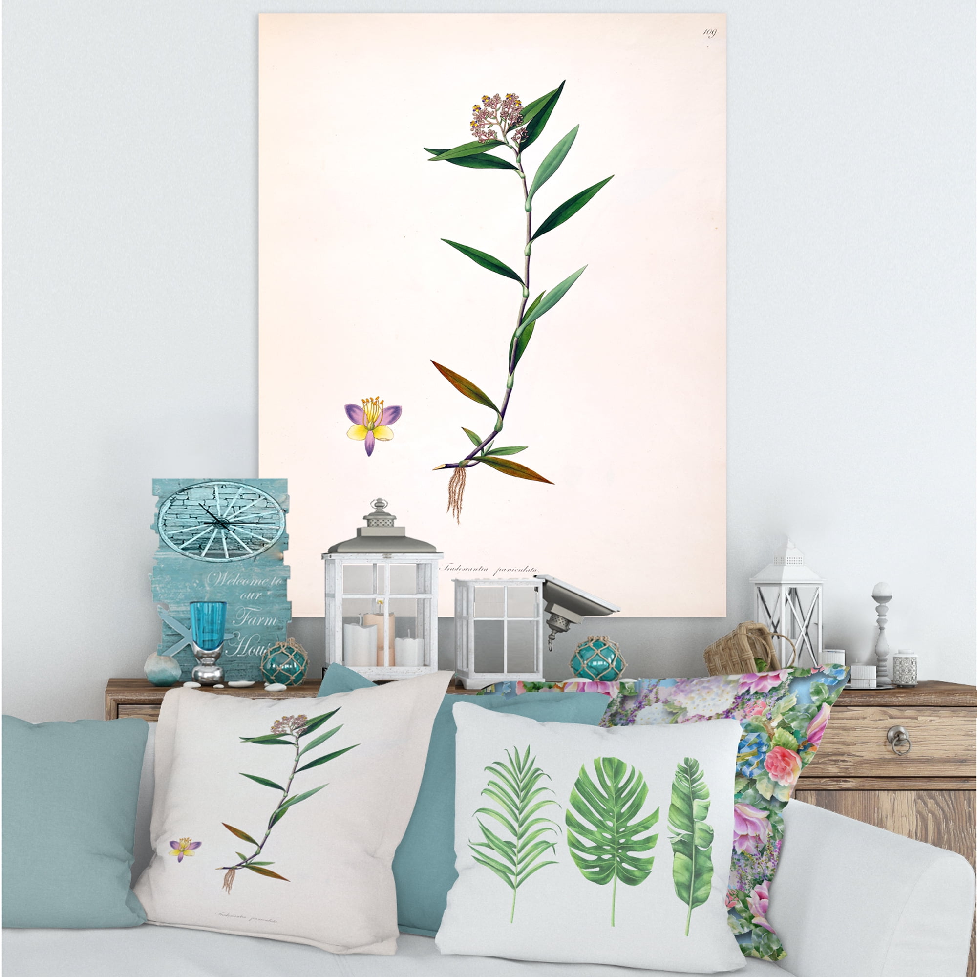 Designart ' Ancient Botanicals XIX ' Farmhouse Canvas Wall Art Print